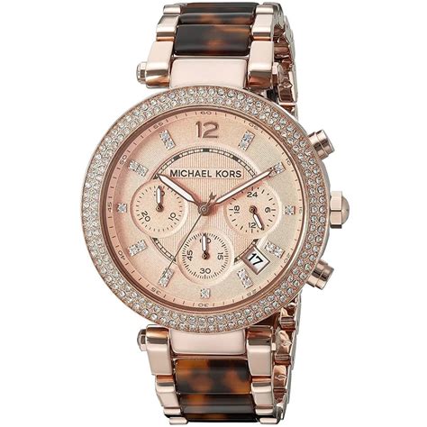 mk5538 michael kors rose gold & tortoiseshell watch|Michael Kors MK5538 Parker Rose Gold stainless Date Tortoise .